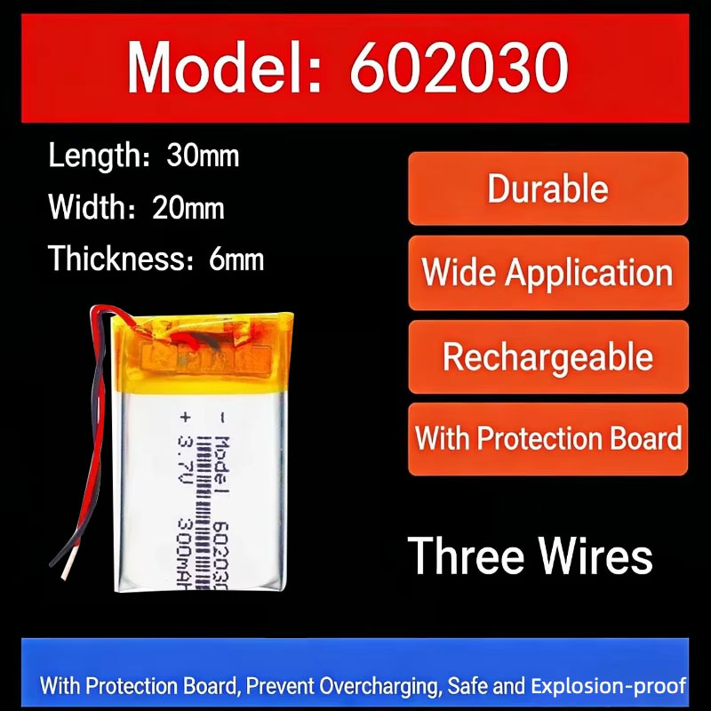 Smartwatch I Watches - Batteria al Litio 3.7V 300mAh 602030,